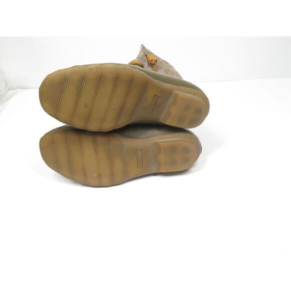 Sperry Saltwater Heavy Linen OLIVE Duck Boots Waterproof Rain Boots Women Size 7 - Picture 7 of 8
